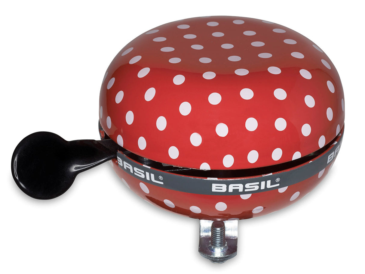 Basil Polkadot - Bicycle Bell - 80 mm - Rouge blanc