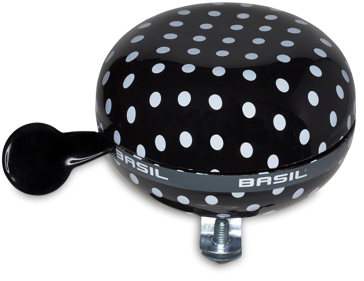 Polkadot di basilico - campana di bicicletta - 80 mm - bianco nero