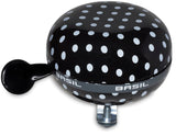 Basil Polkadot Bicycle Bell 80 mm Black White