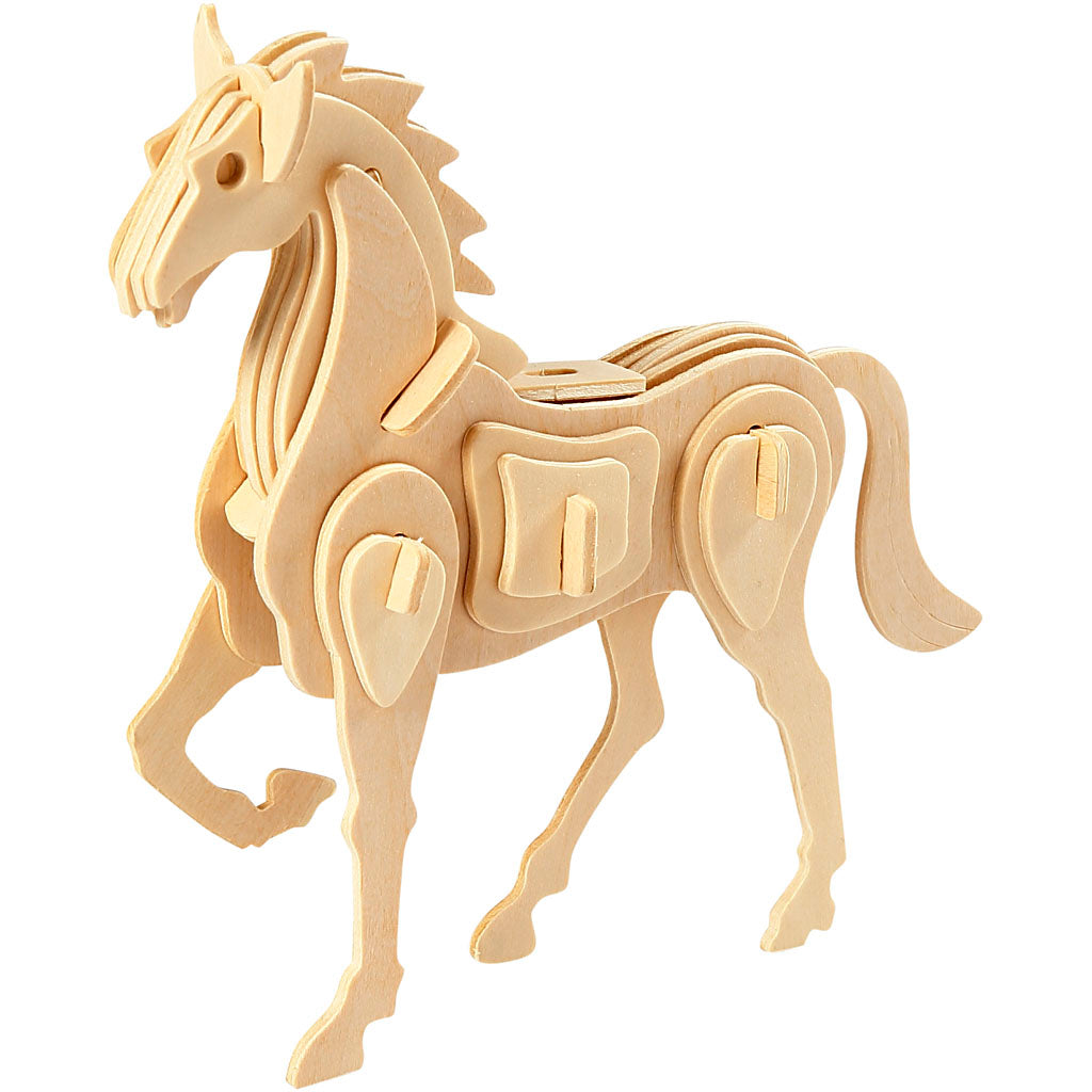 Creativ company Puzzle 3D, cheval, dimensions 18x4,5x16 cm, 1 pièce