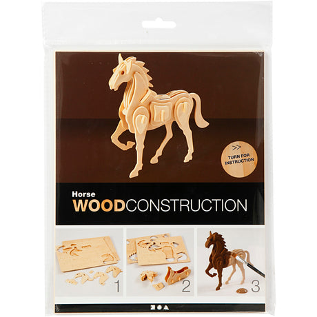 Creativ company Puzzle 3D, cheval, dimensions 18x4,5x16 cm, 1 pièce