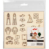 Creativ company figurines en bois DIY, tous les jours, l : 15,5 cm, l : 17 cm, épaisseur 3 mm, 1 boîte