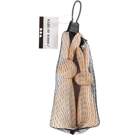 Creativ company lapins en bois, h: 12+14 cm, d: 3,5+4 cm, 2 pièces 1 boîte