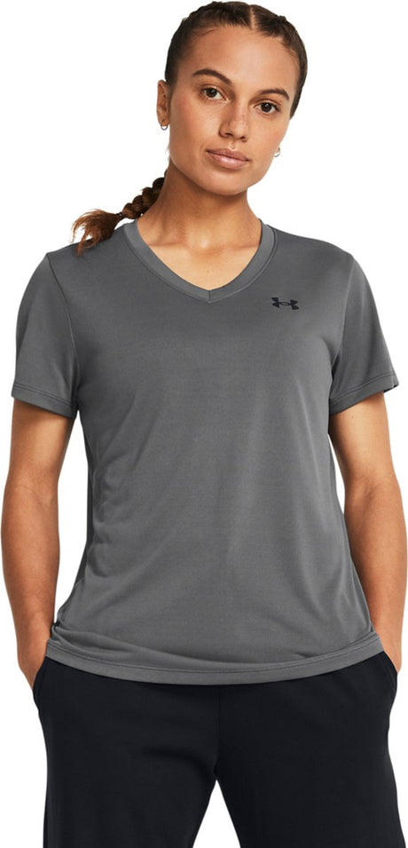 Under Armour Tech SSV - T-shirt de sport pour femme gris uni - Castlerock - noir