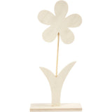 Creativ Company Fleur en bois avec pied, 26 cm