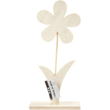 Creativ Company Fleur en bois avec pied, 26 cm