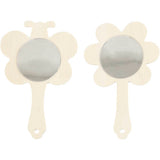 Décorez votre miroir à main en bois, 2e. 14 cm