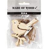 Creativ Company Pendant en bois Vogel, ensemble de 5