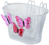 Basil Jasmin Butterfly Children's Bike Basket à l'avant ou à l'arrière du blanc