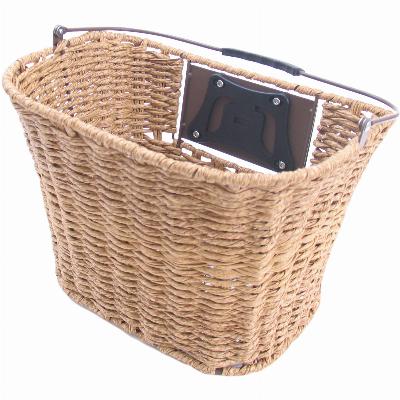 Büchel Bicycle Basket City Rattan Klick Pro - Brown