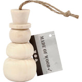 Snowman de pendentif en bois