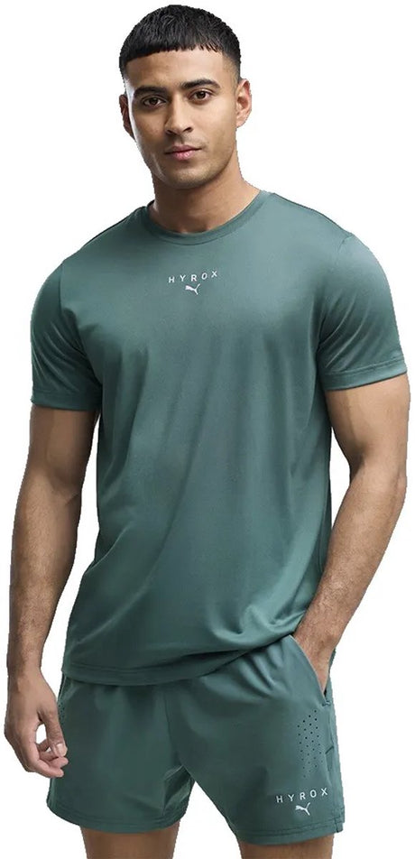 Puma x hyrox poly graphique t-shirt manches courtes vert m homme