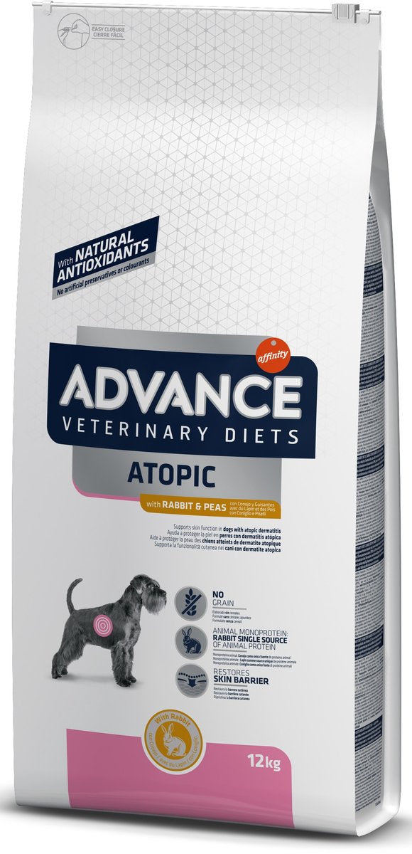 Régime vétérinaire Advance chien - peaux sensibles atopiques - derme sans céréales - nourriture pour chien - 12 kg