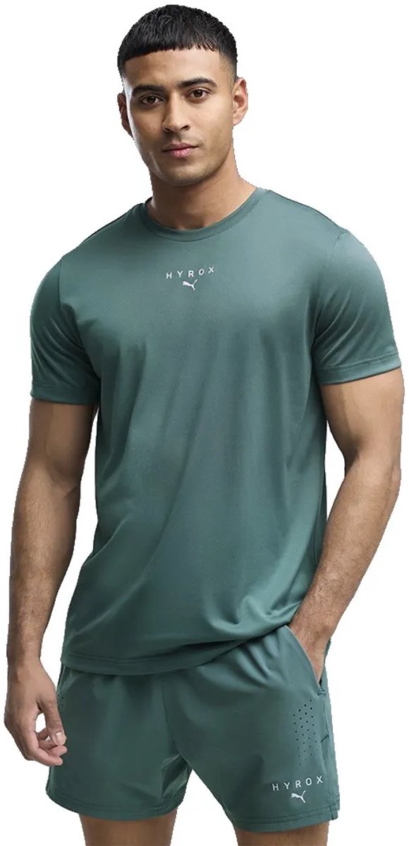 Puma x hyrox poly graphique t-shirt manches courtes vert l homme