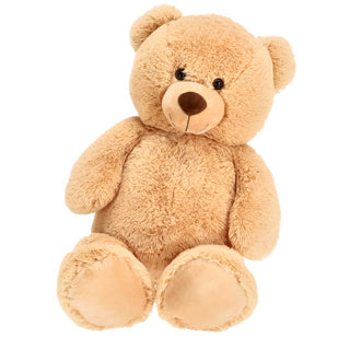Pluchiez peluche ours assis 100 cm marron clair