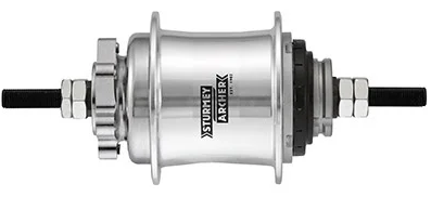 Ensemble de pièces de moyeu d'engrenage Sturmey Archer automatique A2K Dual. station de hub automatique. disque 36l. argent