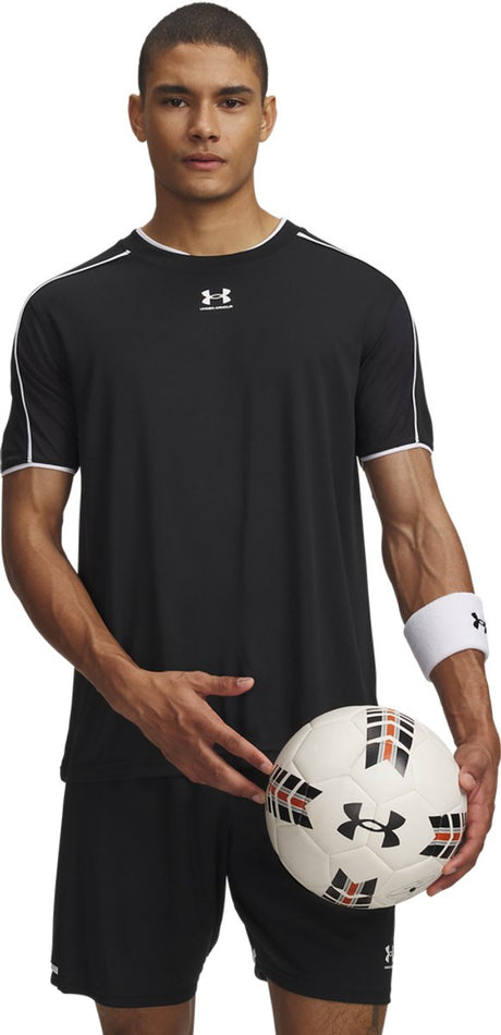 Under Armour UA M Challenger Train SS-BLK Chemise de sport pour homme - Noir - Blanc