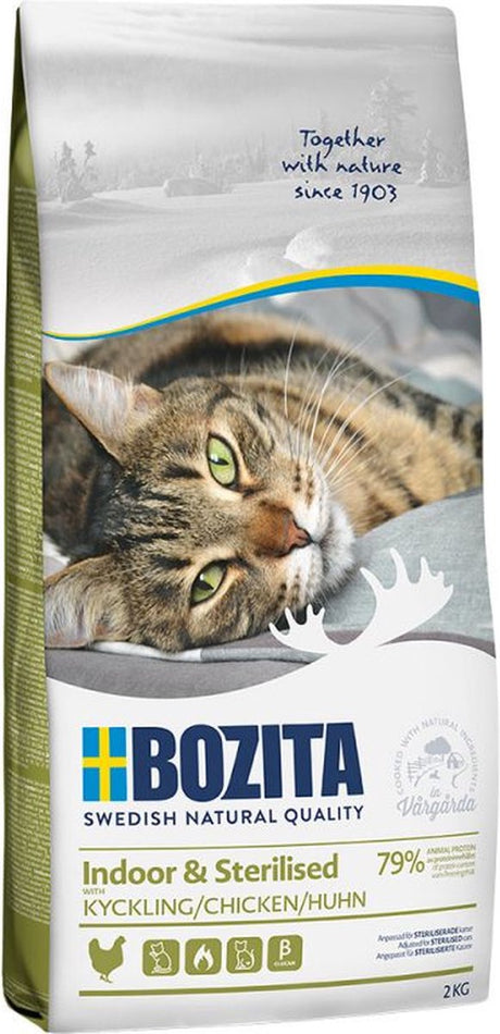 Série stérilisée d'intérieur Bozita - nourriture sèche sans céréales - course - 2kg