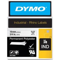 Dymo ruban polyester permanent rhino noir, blanc 19 mm