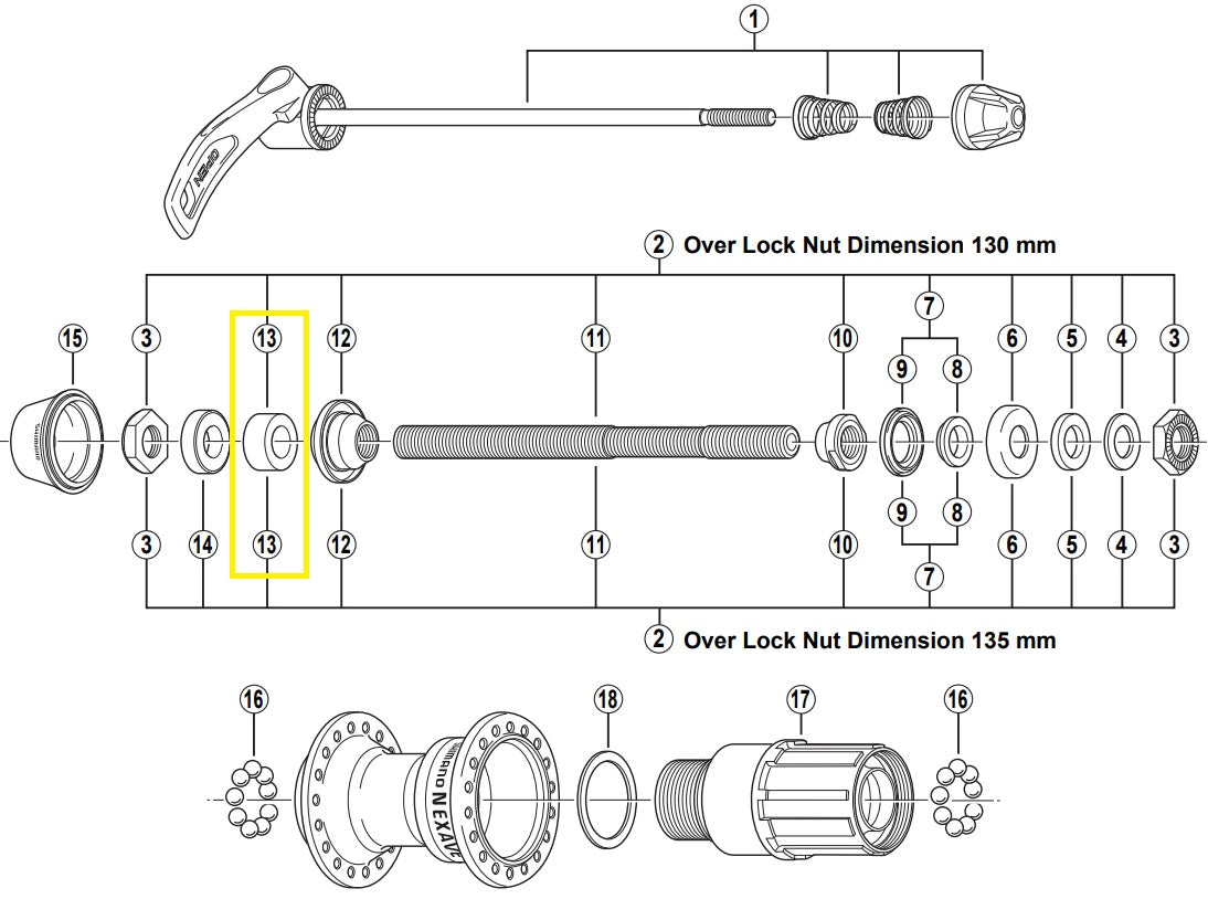 Shimano distance bus left 8 mm