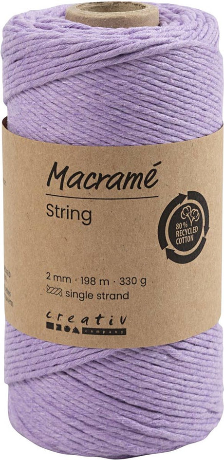 Creativ company cordon macramé 2 mm 198 m violet
