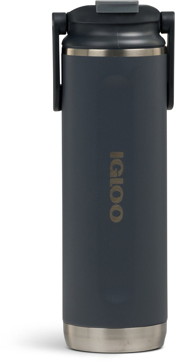 Igloo - flip 'n' sip - gourde - gobelet - noir -600ml - bouteille thermos