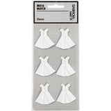 Autocollants Creativ company, robe, format 35x31 mm, blanc, 6 pièces 1 boîte