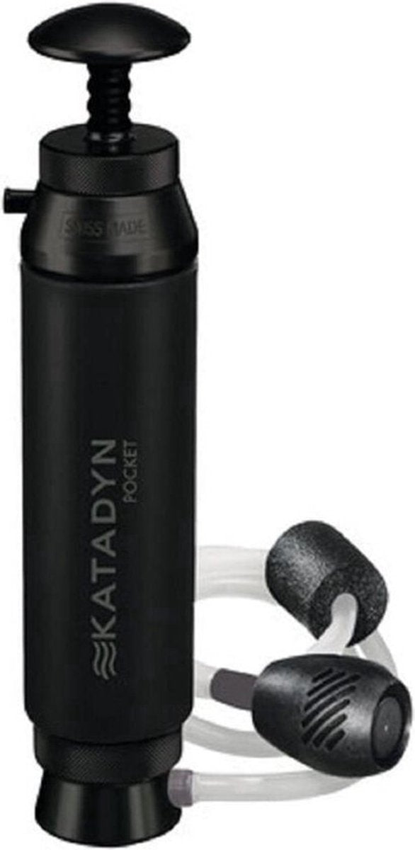 Ligne tactique de filtre à eau de poche Katadyn - filtre à eau portable - pour le camping, les aventures de survie en plein air - système de filtre à eau - filtre à eau potable - filtration en profondeur - noir