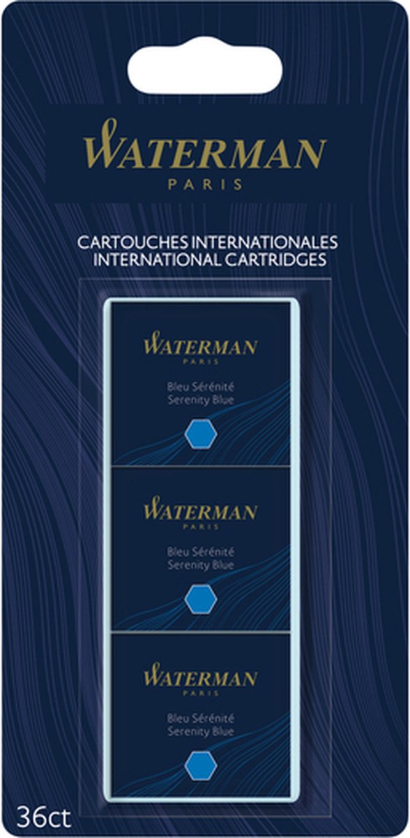 Cartouches d'encre Verseau | format standard | bleu sérénité (pack de 36 pièces)