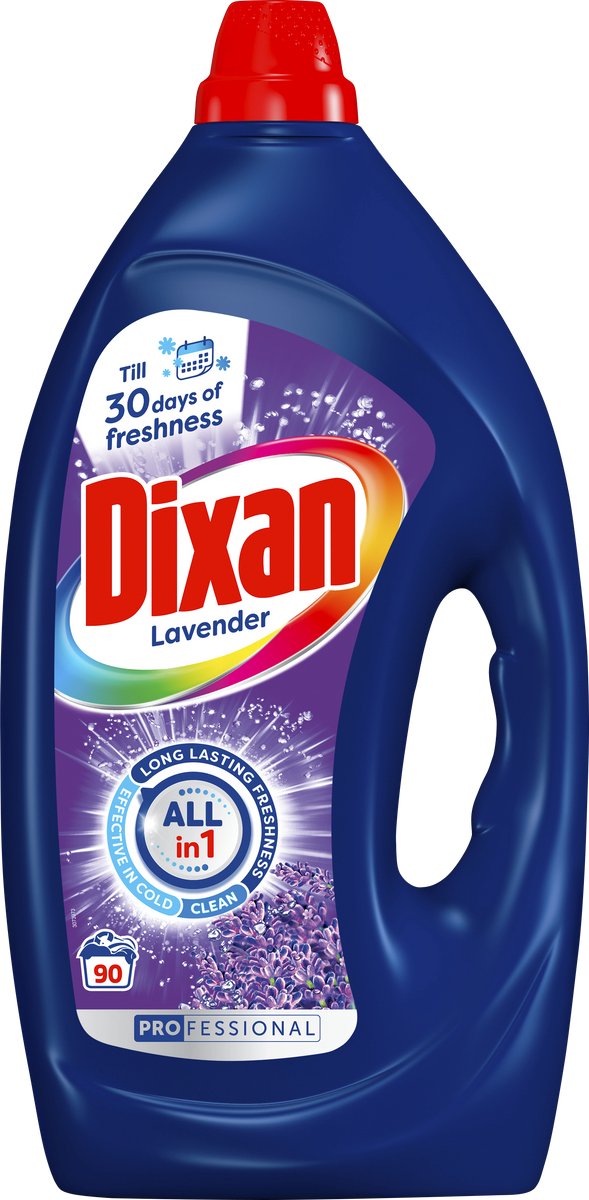 Dixan - vloeibaar wasmiddel - fresh lavender - professional - 90 wasbeurten - 1 stuk