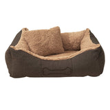 Sun garden lit pour chien de luxe Lucky + coussin 59x67x20 cm marron beige