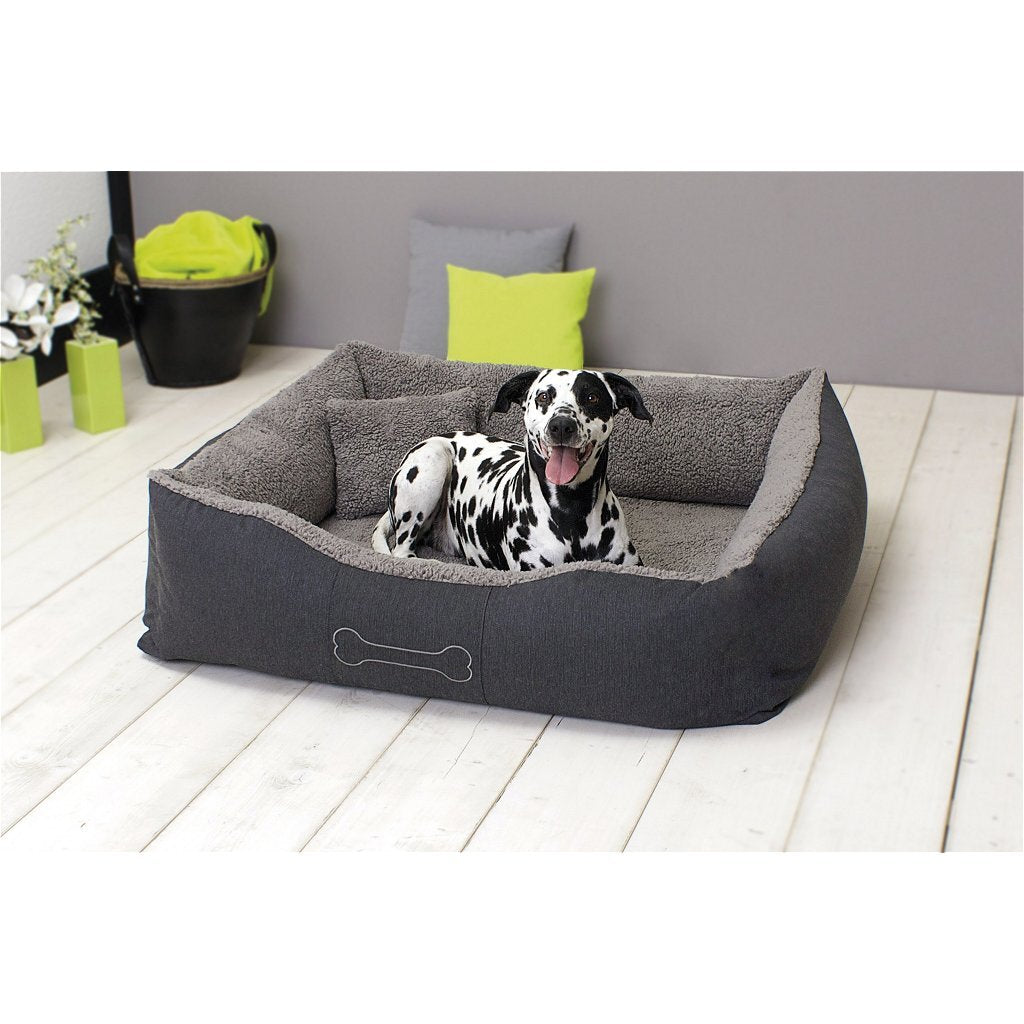 Sun garden lit pour chien de luxe Lucky + coussin 59x67x20 cm marron beige
