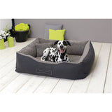Sun garden lit pour chien de luxe Lucky + coussin 59x67x20 cm marron beige