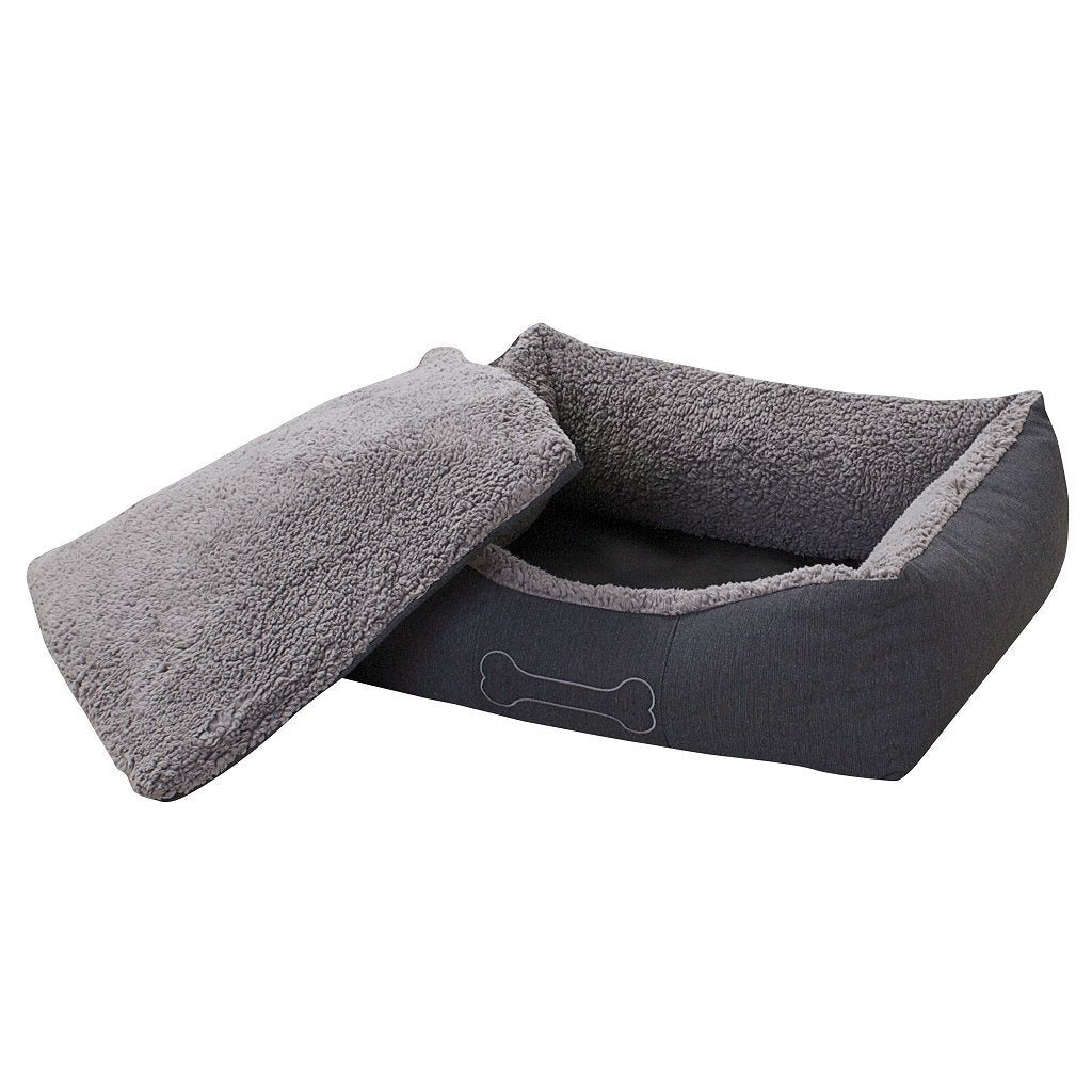 Sun garden lit pour chien de luxe Lucky + coussin 59x67x20 cm marron beige