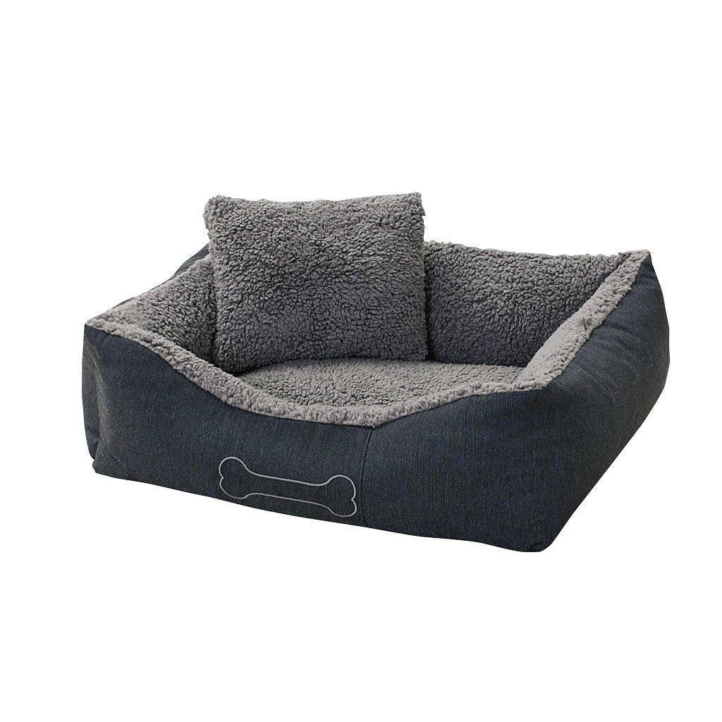 Sun garden lit pour chien de luxe Lucky + coussin 59x67x20cm gris