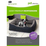 Sun Garden Sun Garden Luxury Dog Basket Lucky + Cushion 59x67x20cm Gray