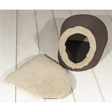 Sun garden simba tanière pour animaux de compagnie 45x40x32cm gris anthracite
