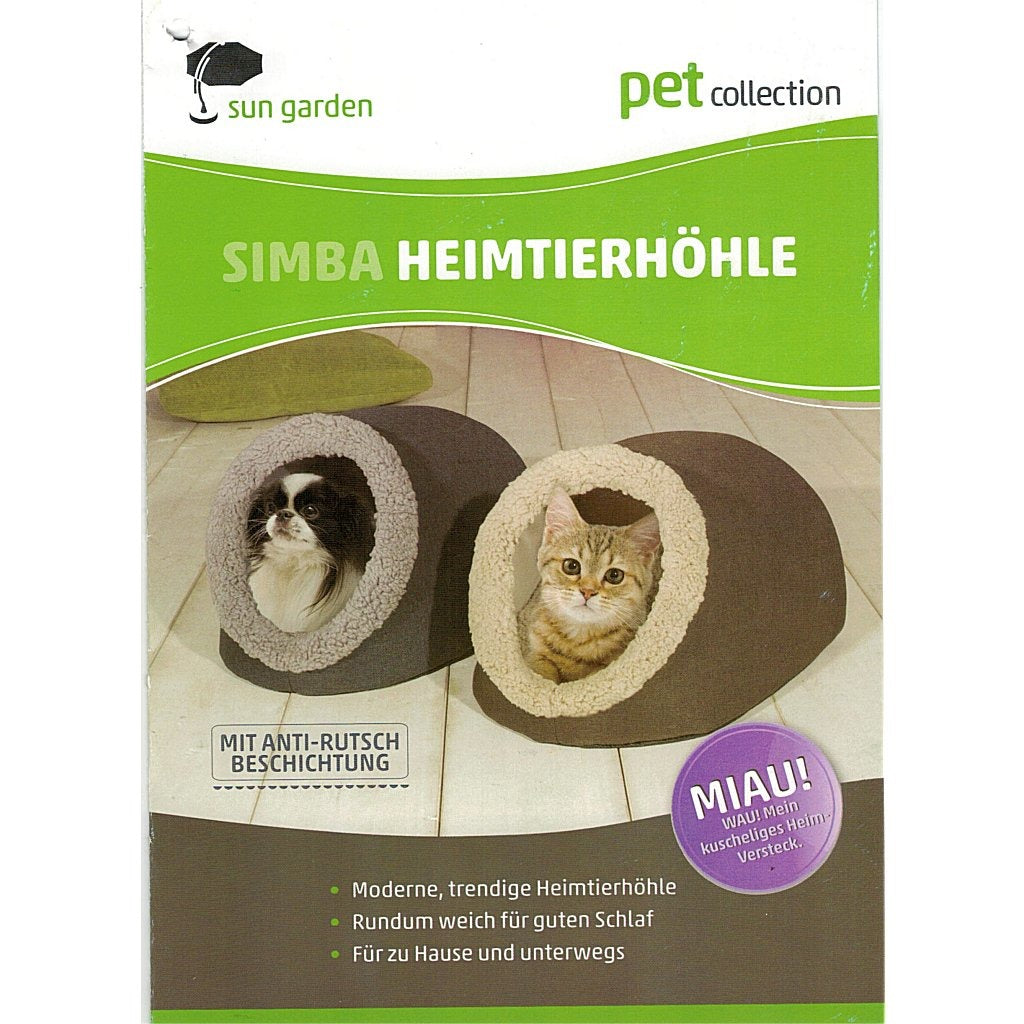 Sun garden simba tanière pour animaux de compagnie 45x40x32cm gris anthracite