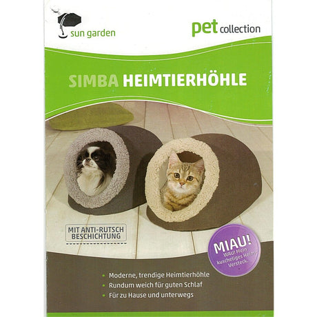 Sun garden simba tanière pour animaux de compagnie 45x40x32cm gris anthracite