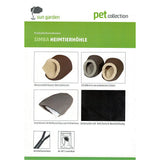 Sun garden simba tanière pour animaux de compagnie 45x40x32cm gris anthracite