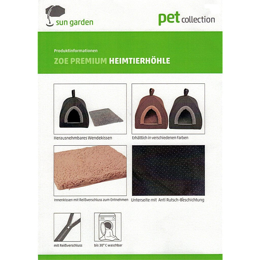 Sun garden zoé grotte pour chat 35x40x40cm gris