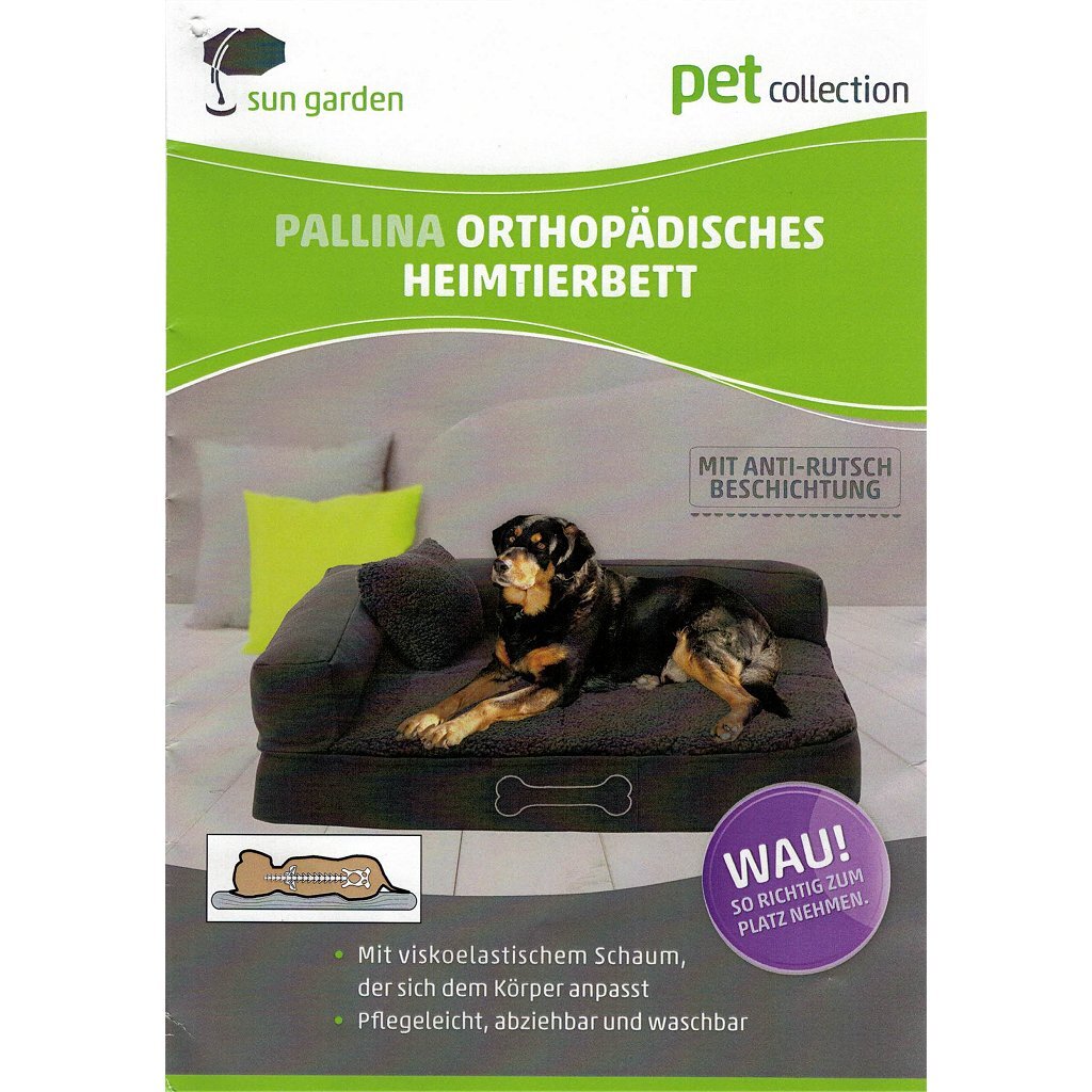 Sun Garden Sun Garden Pallina Orthopedic Dog Cushion 80x60x25 cm Anthracite