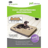 Sun garden buddy coussin orthopédique pour chien 72x50x8cm gris anthracite