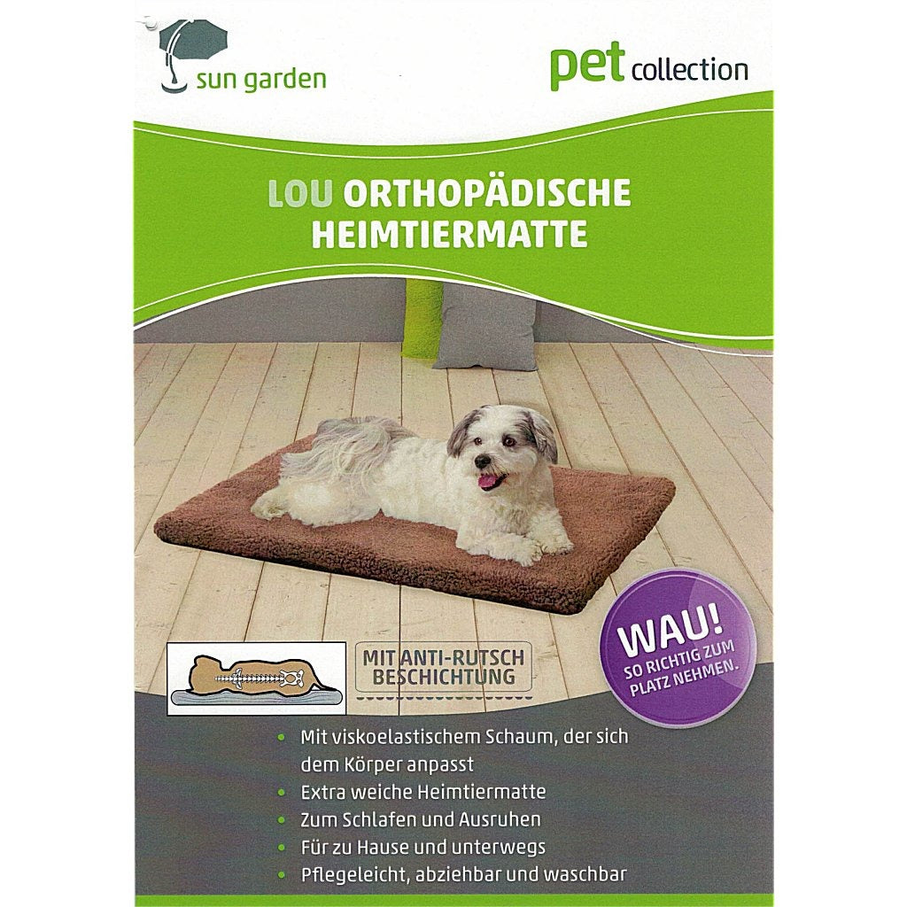 Sun garden lou coussin orthopédique pour chien 80x55x5cm gris