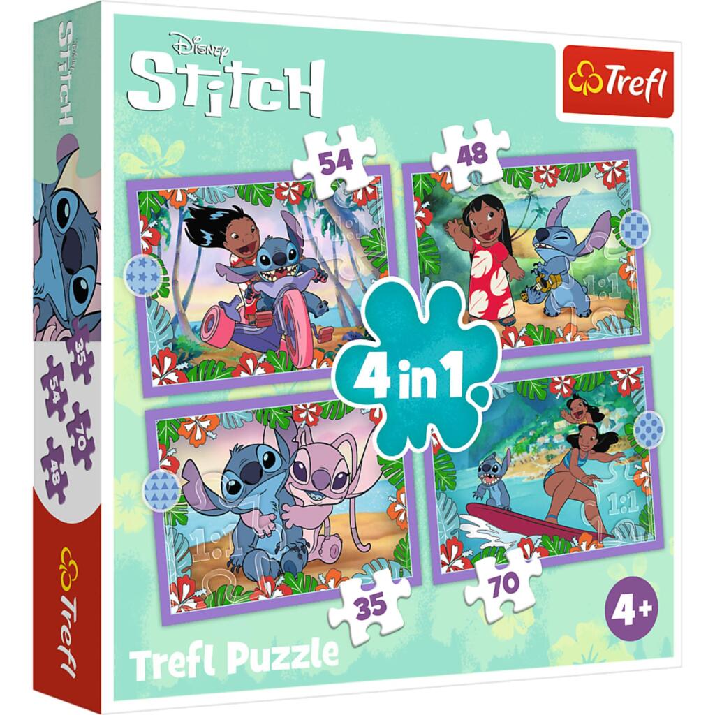 Trefl Disney Stitch 4in1 Puzzle 35-70 stykker