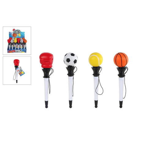 Stylo ballon de sport 18cm 4 assortis