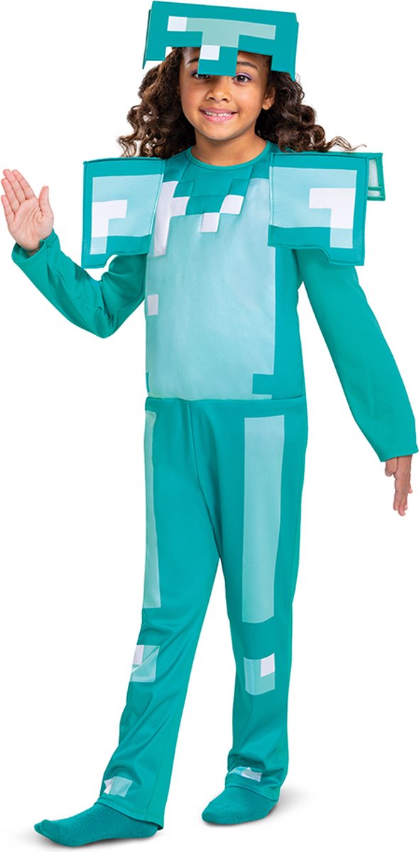 Déguisement minecraft (mojang), déguisement armure diamant, taille s (4-6 ans), garçon