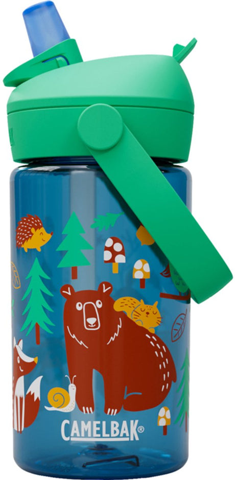 Camelbak thrive flip paille gourde enfants - 400 ml - avec paille - bouteille d'eau - bleu (forêt amicale)