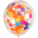 Ballons Creativ company avec confettis, ronds, d 23 cm, transparents, 4 pièces 1 boîte