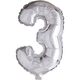 Ballon en aluminium Creativ company, 3, h : 41 cm, argent, 1 pièce